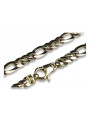 Bracelet moderne Figaro en or jaune 14 carats italien cb042y