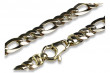 Bracelet moderne Figaro en or jaune 14 carats italien cb042y