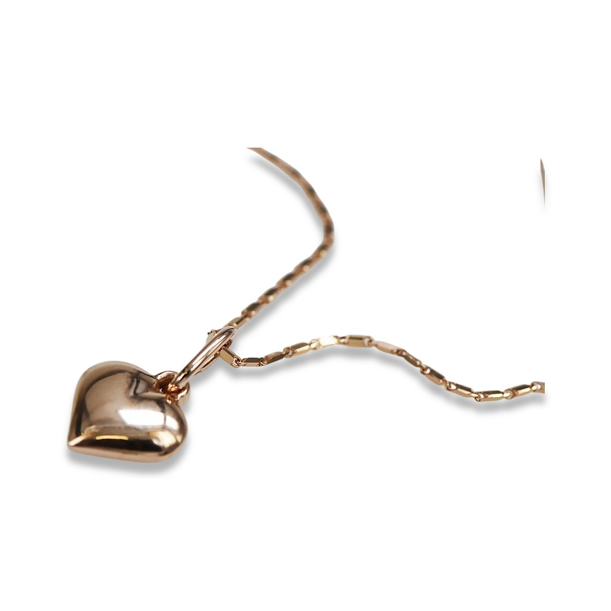 "Classic Vintage 14k Rose Gold Heart Pendant - No Stones" vpn024 vpn024