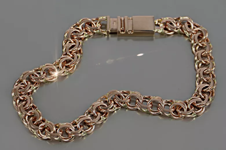 Vintage Rose 14K Gold Garibaldi Bismark Chain - 14K Rose Gold cb005r