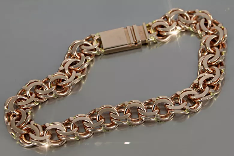 Vintage Rose 14K Gold Garibaldi Bismark Chain - 14K Rose Gold cb005r