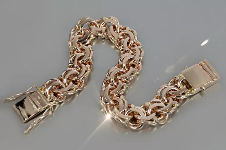 Vintage Rose 14K Gold Garibaldi Bismark Chain - 14K Rose Gold cb005r