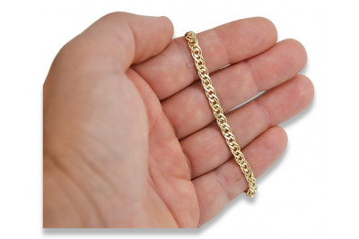 Włoskie złote 14k Monaliza łańcuch ze szlifem diamentowym cc081y