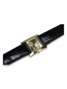 Reloj de hombre en oro amarillo italiano 14k y negro mw009y