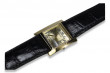 Reloj de hombre en oro amarillo italiano 14k y negro mw009y