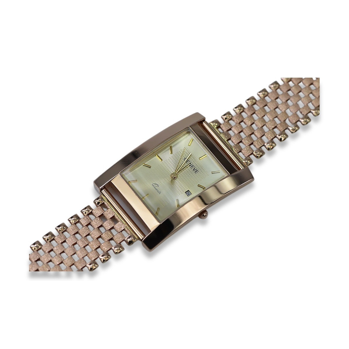 Gold men's watch Geneve ★ zlotychlopak.pl ★ Gold purity 585 333 Low Price!