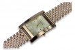 Reloj de pulsera de oro de 14k con rosa Geneve para hombre mw009r&mbw003r