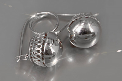 Boucles d'oreilles vintage en argent sterling 925, Pas de pierre ven122s