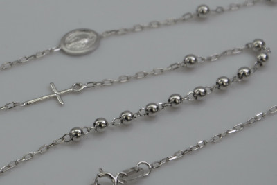 "Dolce Gabbana Italian 14K White Gold Rosary Chain Necklace" rcc002w