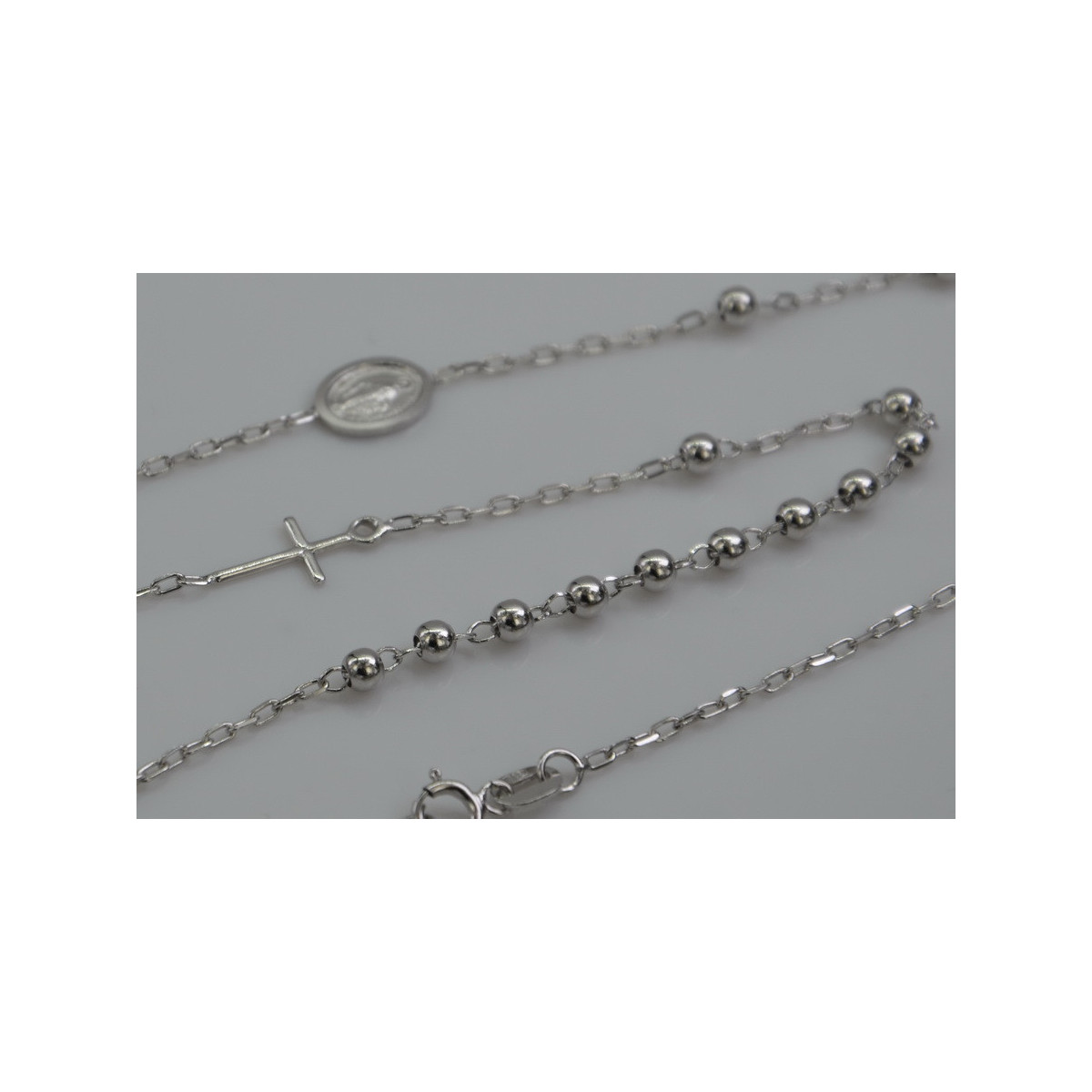 "Dolce Gabbana Italian 14K White Gold Rosary Chain Necklace" rcc002w