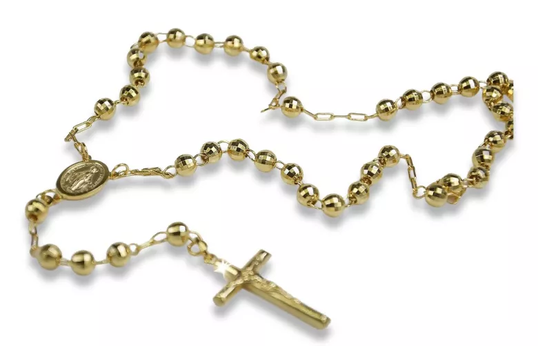 Yellow rose gold rosary chain ★ russiangold.com ★ Gold 585 333 Low price