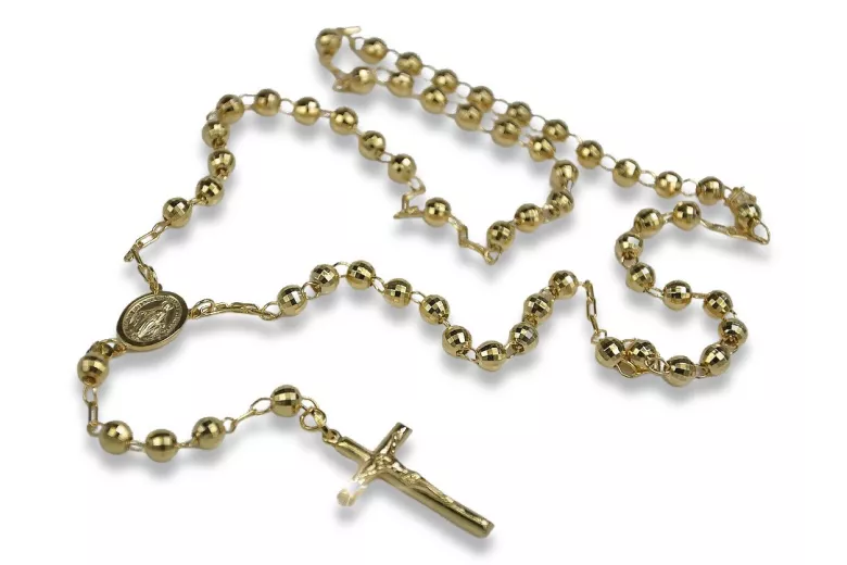 Yellow rose gold rosary chain ★ russiangold.com ★ Gold 585 333 Low price