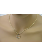 Gold Heart Pendant & Chain Necklace - 14k Linka 585 Gems cpn013ywL&cc074y