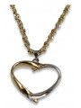 Gold Heart Pendant & Chain Necklace - 14k Linka 585 Gems cpn013ywL&cc074y