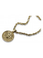 Golden Greek Versace Medallion Necklace with Figaro Chain cpn049y&cc082y