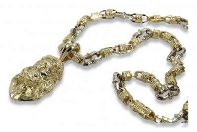 Gold God's medallion with a chain ★ zlotychlopak.pl ★ Gold 585 333 Low price