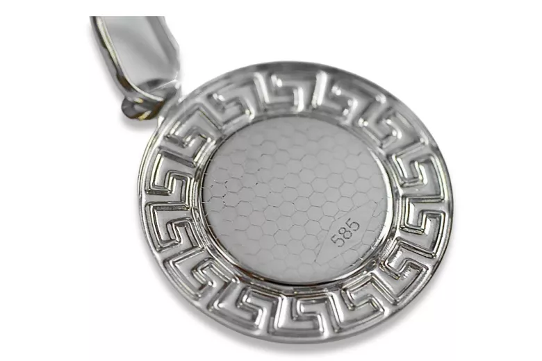 "Pendentif Icône Médaille de Marie en Or Blanc 14 carats 585" pm007w pm007w