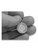 "14K White Gold Virgin Mary Icon Medallion Pendant" pm007w pm007w