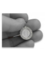 "14K White Gold Virgin Mary Icon Medallion Pendant" pm007w pm007w