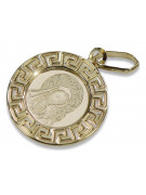 14K Yellow Gold Italian Mary Medallion Icon Pendant yellow14kpm007y