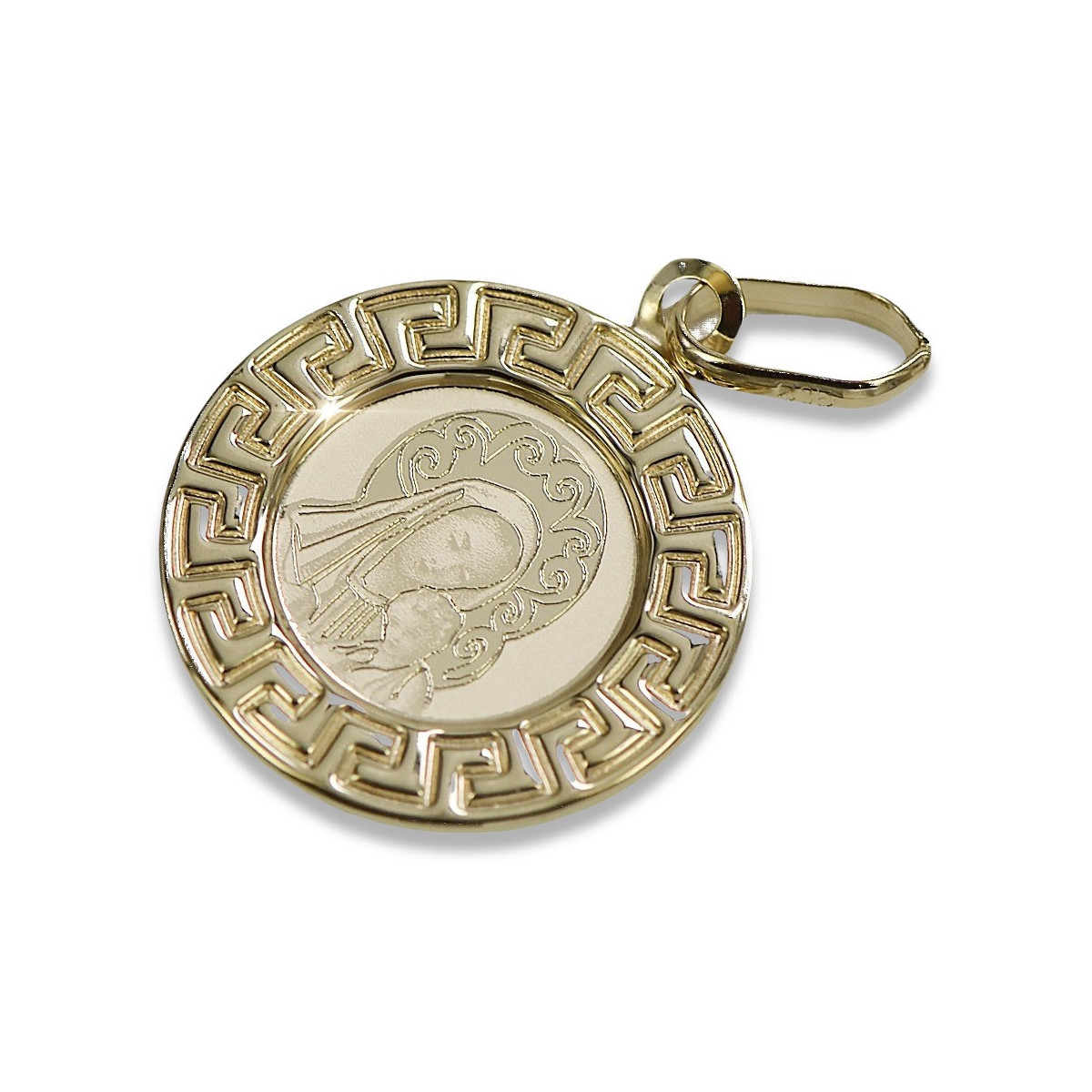 14K жълто злато Мария икона обец pendant yellow14kpm007y