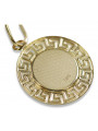 14K Yellow Gold Italian Mary Medallion Icon Pendant yellow14kpm007y