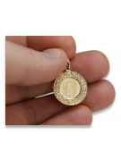 14K Yellow Gold Italian Mary Medallion Icon Pendant yellow14kpm007y