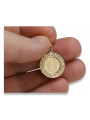 14K Yellow Gold Italian Mary Medallion Icon Pendant yellow14kpm007y