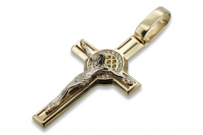 Златен католически кръст ★ russiangold.com ★ злато 585 333 Ниска цена