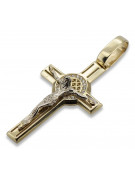 Eleganter 14K Gelb- & Weißgold Katholischer Jesus Kreuz Anhänger ctc027yw ctc027yw