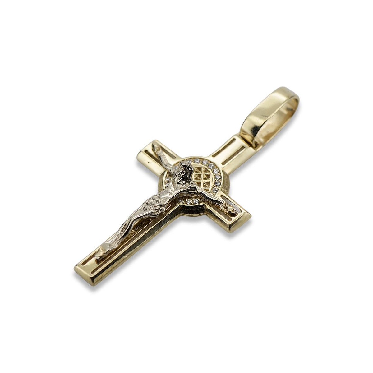 Golden Catholic Cross ★ russiangold.com ★ Gold 585 333 Low price