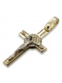 Eleganter 14K Gelb- & Weißgold Katholischer Jesus Kreuz Anhänger ctc027yw ctc027yw