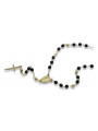 Italian 14K Yellow Gold Rosary Chain with Onyx Stones rcc005y