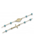 "14K Yellow Gold Turquoise Rosary Chain - Italian Dolce Gabbana Style" rcc007y