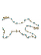 "14K Yellow Gold Turquoise Rosary Chain - Italian Dolce Gabbana Style" rcc007y