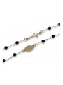 Italienisches 14 Karat Gelbgold Rosenkranz Onyx Dolce & Gabbana Kette rcc006y