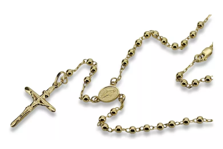 14K Yellow Gold Italian Rosary Chain - 45cm rcc008y