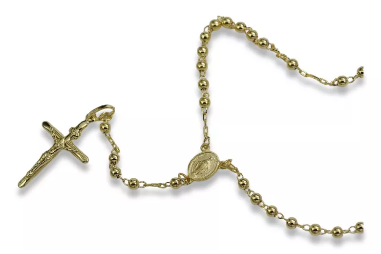 14K Yellow Gold Italian Rosary Chain - 45cm rcc008y