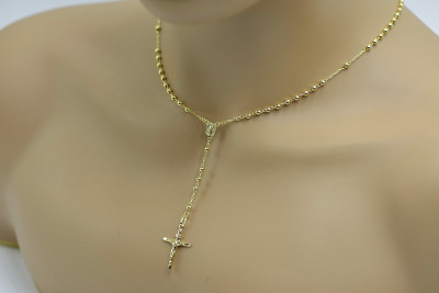 Cadena de Rosario de Oro Amarillo de 14 Quilates rcc008y
