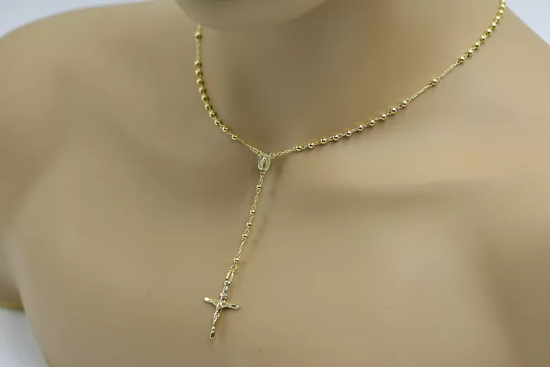 14K Yellow Gold Italian Rosary Chain - 45cm rcc008y