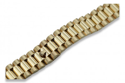 14K Yellow Gold Adjustable Bracelet with Rolex Style Watch Design mbw015y