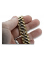 14K Yellow Gold Adjustable Bracelet with Rolex Style Watch Design mbw015y