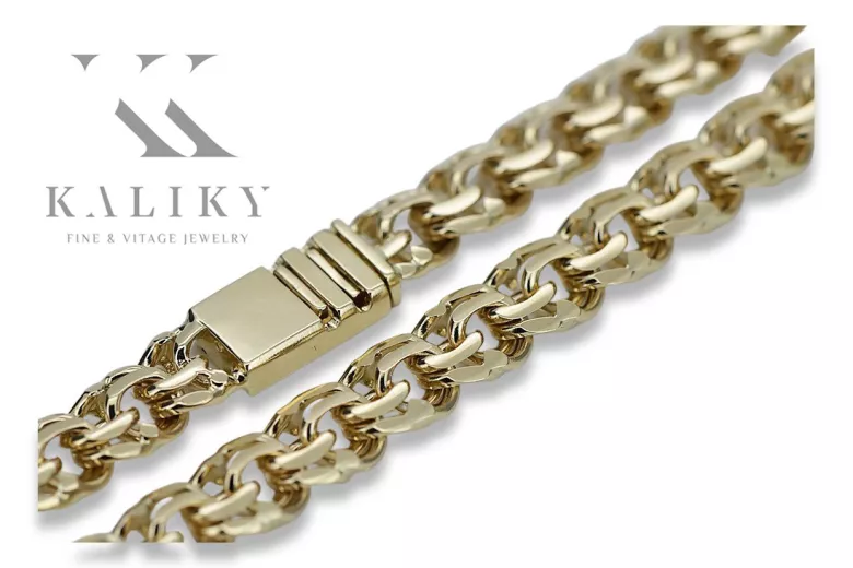 Neu! Gelbgold Garibaldi Bismark Kette 14 Karat cc049y