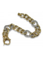 Pulsera moderna de oro blanco y amarillo de 14 quilates cb121yw