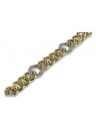 Pulsera moderna de oro blanco y amarillo de 14 quilates cb121yw