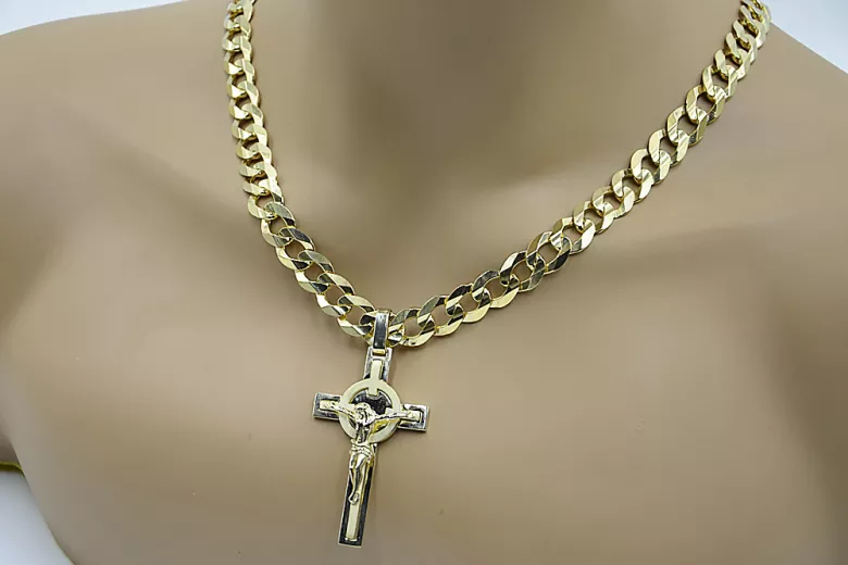 Golden Radiance Catholic Cross Necklace ctc096y&cc099y