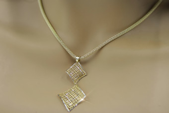 Collar moderno de oro 14k con colgante cpn001yw&cc075y