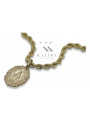 Gold 14k 585 Mutter Gottes Jungfrau Maria Medaillon Anhänger & Kette Corda pm005y&cc019y