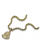 Mutter Gottes Jungfrau Maria 14k Goldanhänger & Corda Kette pm004yS&cc019y