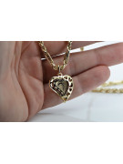 Divine Mother 14k Gold Pendant & Figaro Chain pm017yM&cc082y